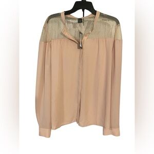 Worthington Blush and Cream Blouse